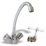 ADIA Μπαταρία Χρωμέ Νεροχύτη 1 οπής + Pop up