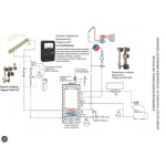 Υδραυλικό διάγραμμα εφαρμογής για παραγωγή ζεστού νερού χρήσης και υποβοήθηση θερμανσης